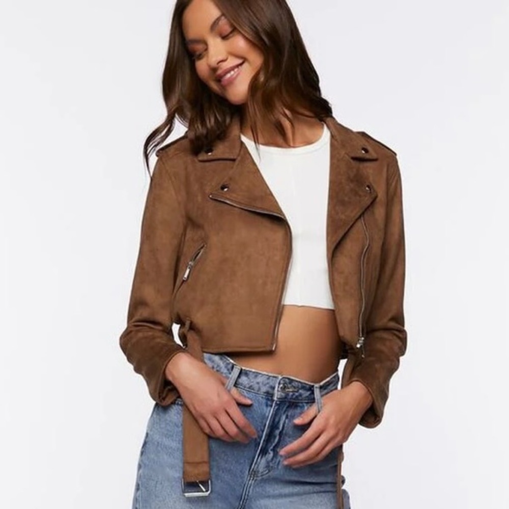 Forever 21 Faux Suede Biker Jacket